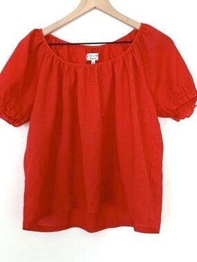 Madewell- Red Peasant Blouse
